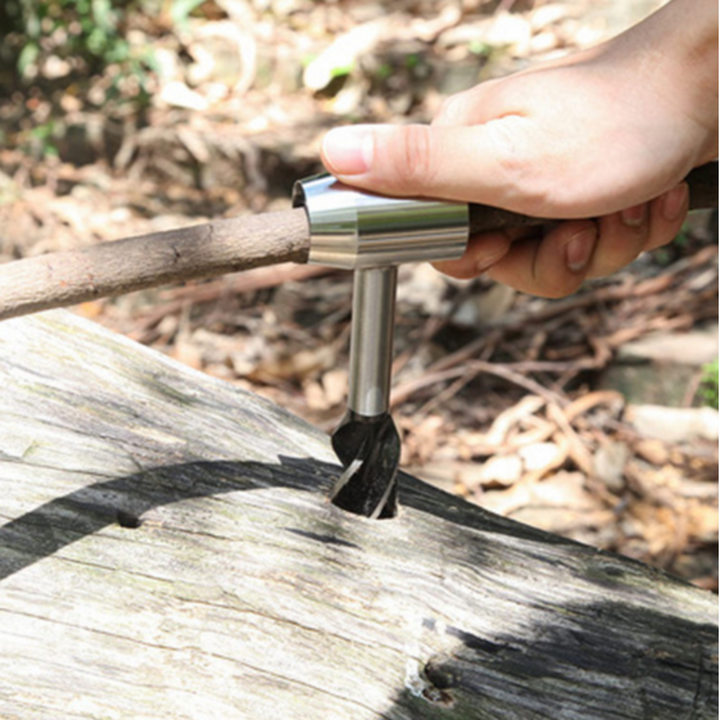 CampCrafter™ Auger Drill - Leather Sheath Included