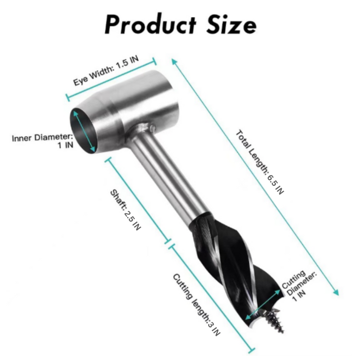 CampCrafter™ Auger Drill - Leather Sheath Included