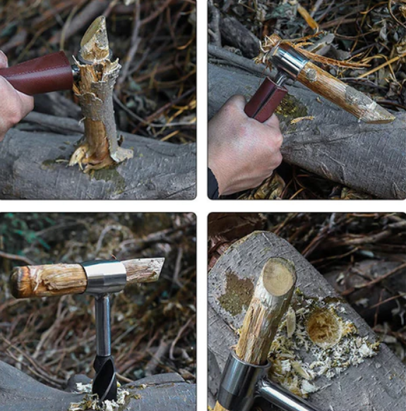 CampCrafter™ Auger Drill - Leather Sheath Included